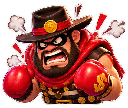 SlimKing Casino mascot sticker — angry