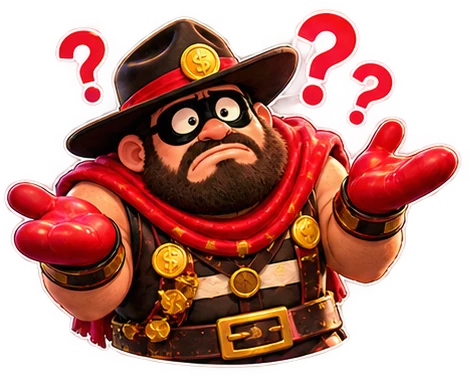 SlimKing Casino mascot sticker — confused